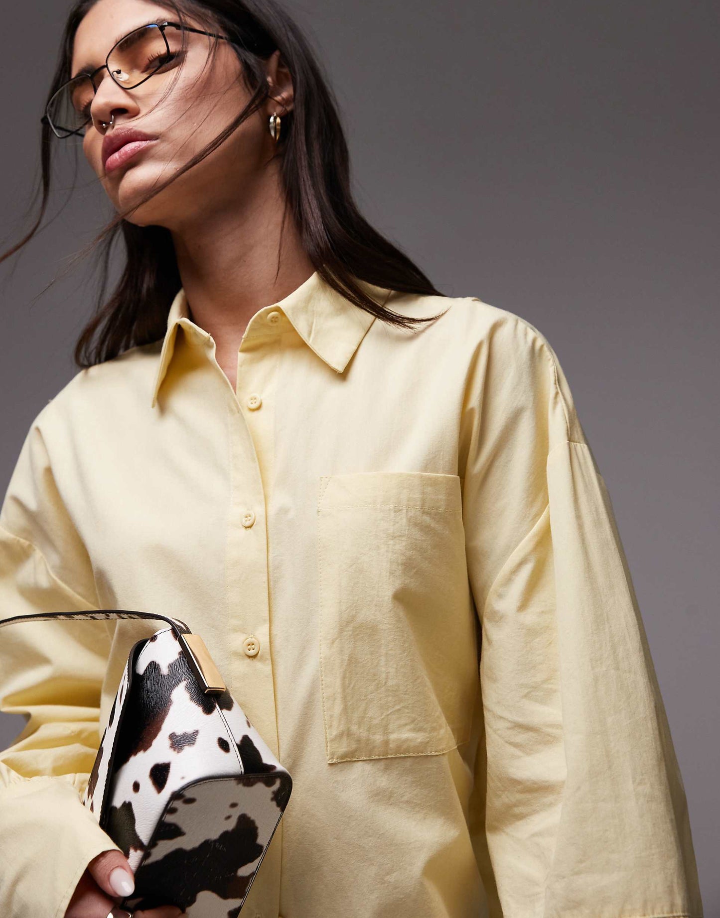 Poplin Open Back Detail Oversized Shirt