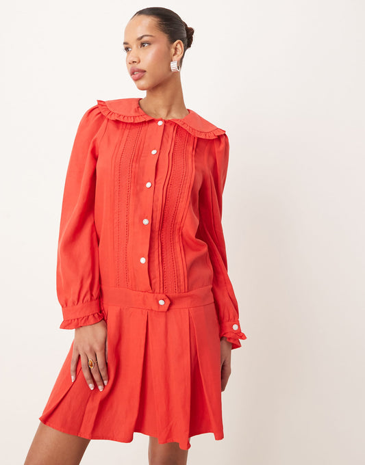 Collar Mini Dress