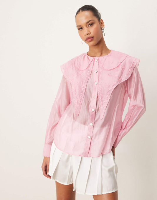 Embroidered Organza Blouse