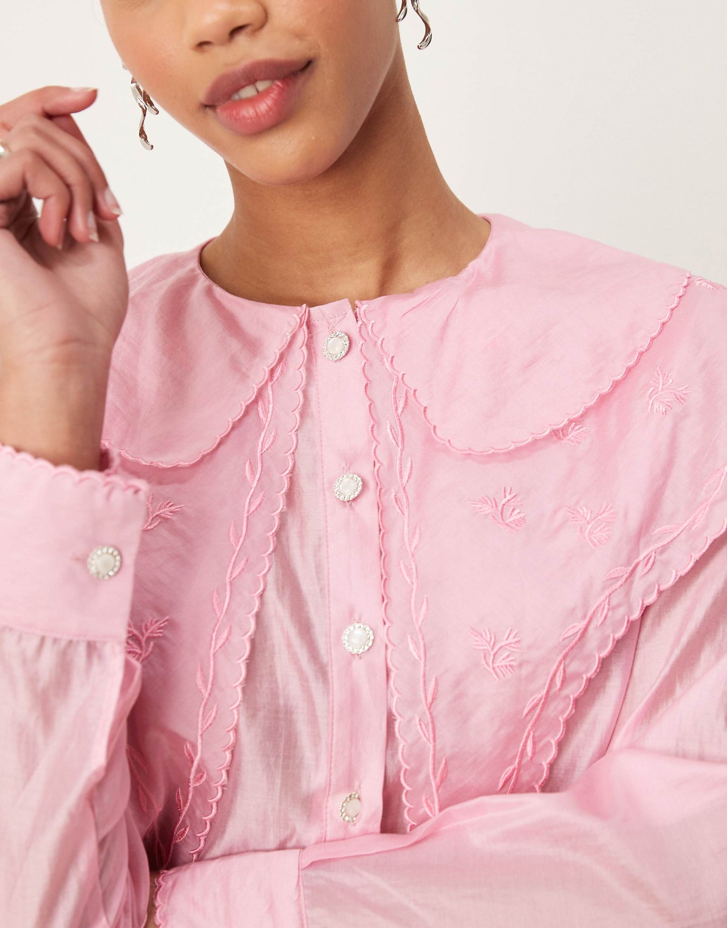 Embroidered Organza Blouse