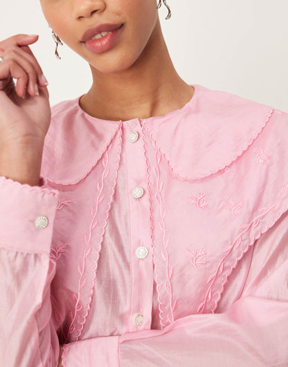 Embroidered Organza Blouse