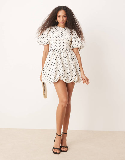 Puff Sleeve Mini Dress