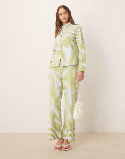 Wide Leg Stripe Trouser Co-Ord