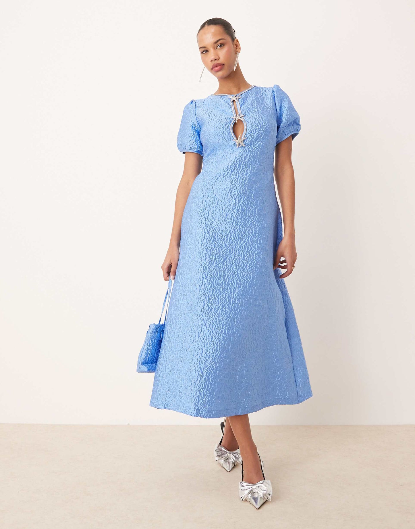 Dream Seashell Embellished Jacquard Midi Dress Co-Ord