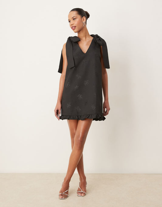 Bow Shoulder Mini Dress