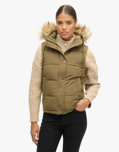 Everest Faux Fur Puffer Gilet