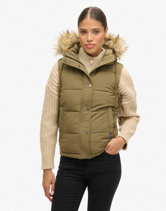 Everest Faux Fur Puffer Gilet