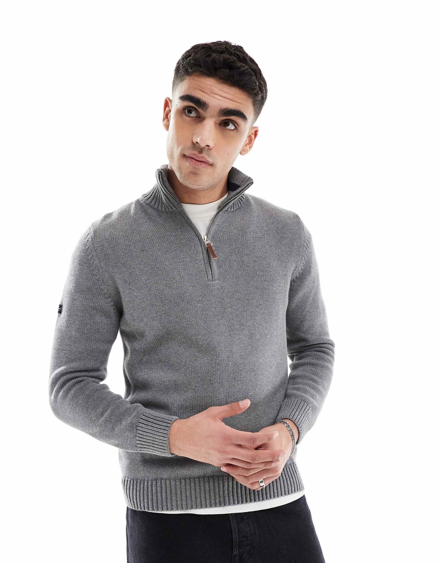 Cotton Classics Half-Zip Knitted Jumper