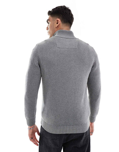 Cotton Classics Half-Zip Knitted Jumper