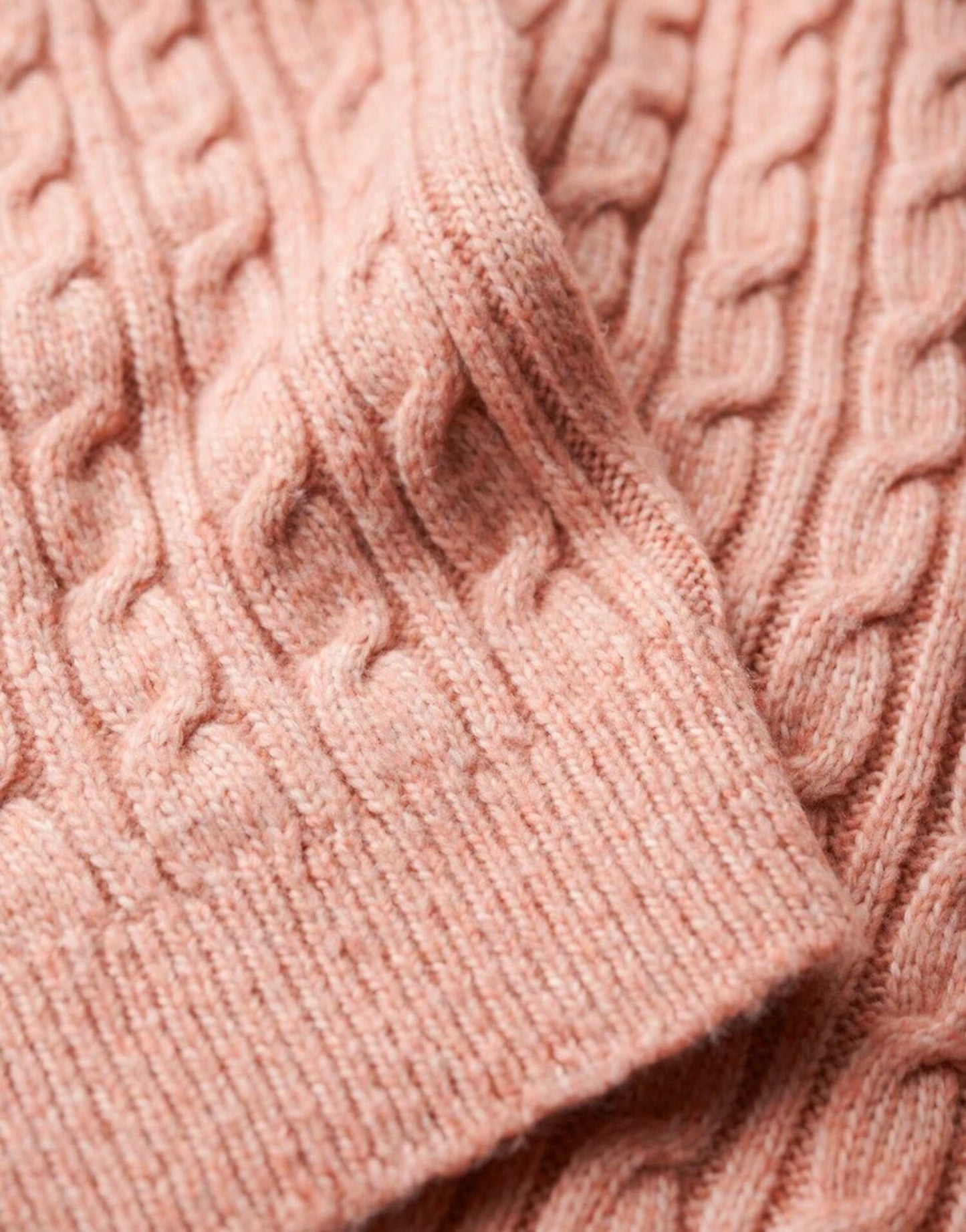 Fitted Cable Roll Neck Jumper