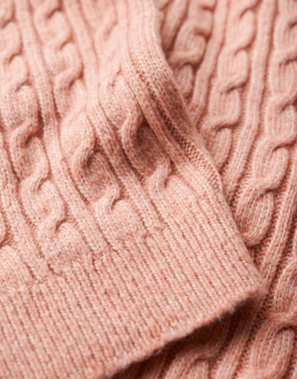 Fitted Cable Roll Neck Jumper