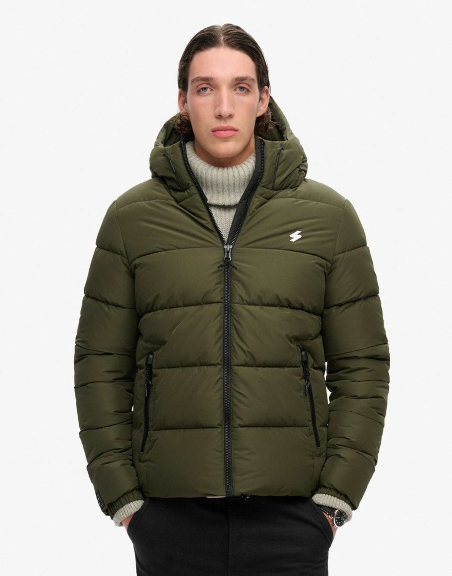 Hooded Sports Puffer Jacket