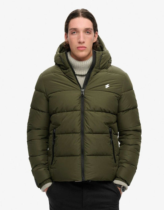 Hooded Sports Puffer Jacket