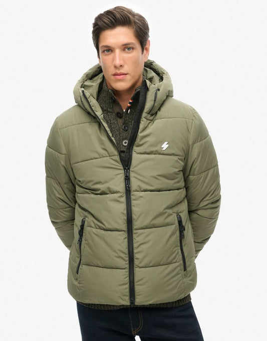 Hooded Sports Puffer Jacket
