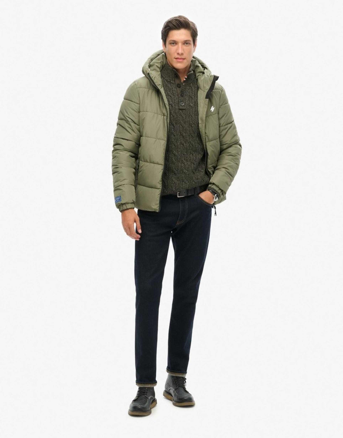 Hooded Sports Puffer Jacket