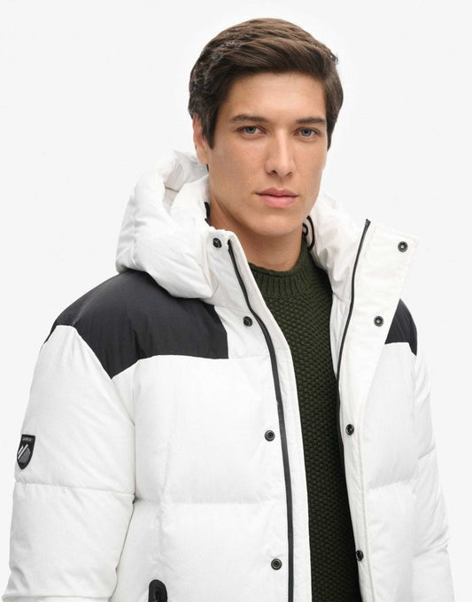 Hooded Box Quilt Puffer Jacket