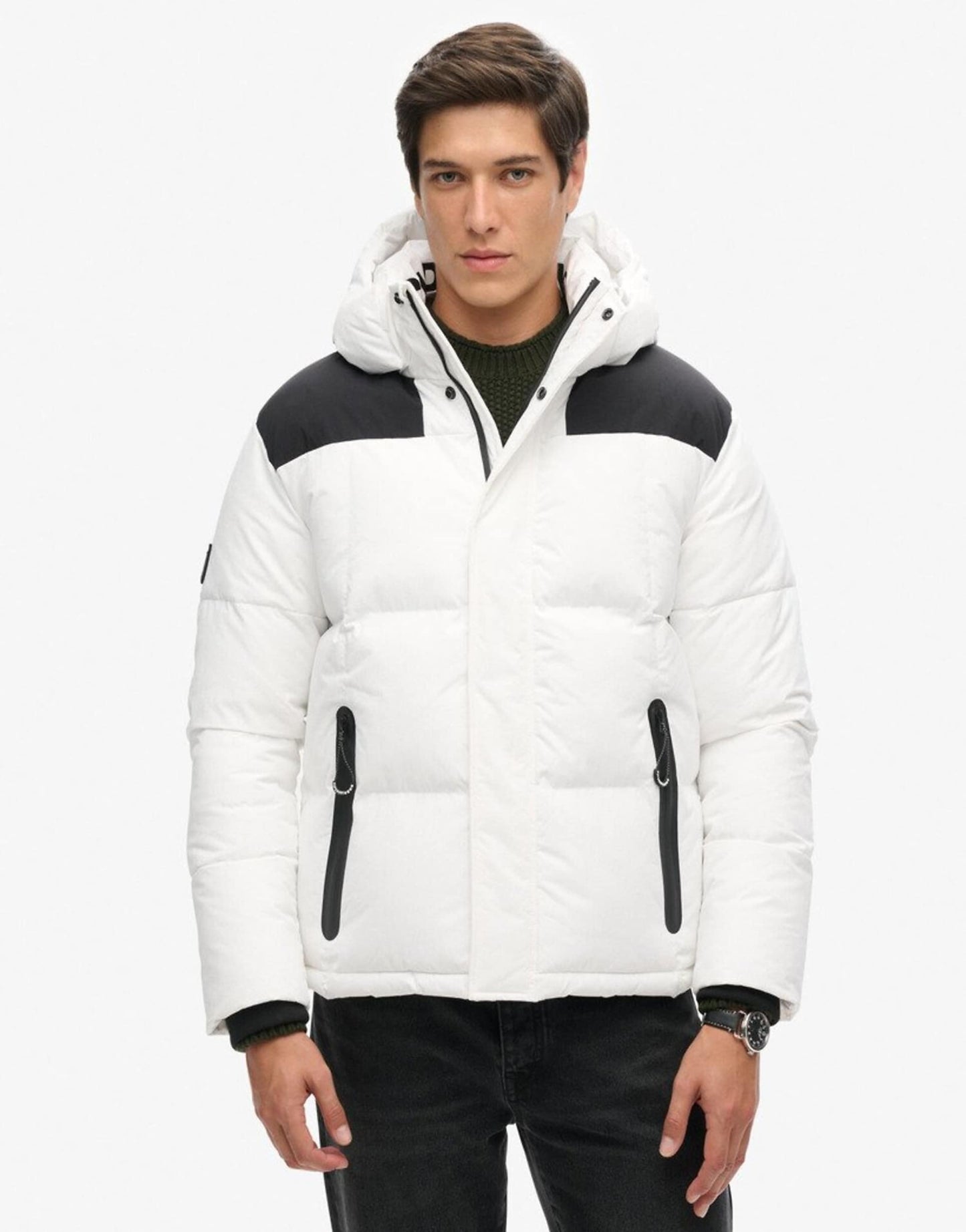 Hooded Box Quilt Puffer Jacket
