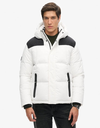 Hooded Box Quilt Puffer Jacket