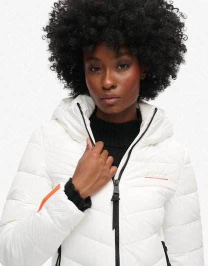 Hooded Microfibre Padded Jacket