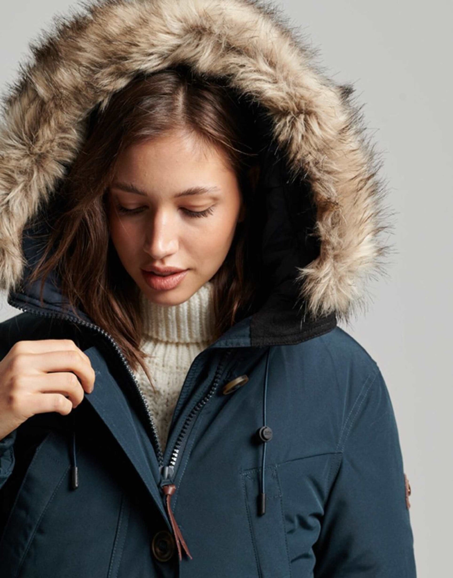 Hooded Faux Fur Down Parka Coat