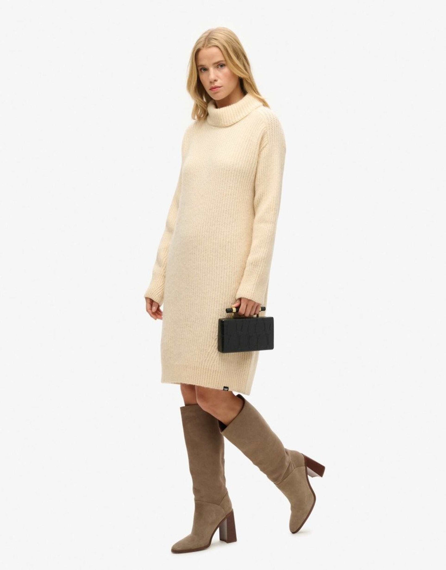 Knitted Roll Neck Jumper Dress