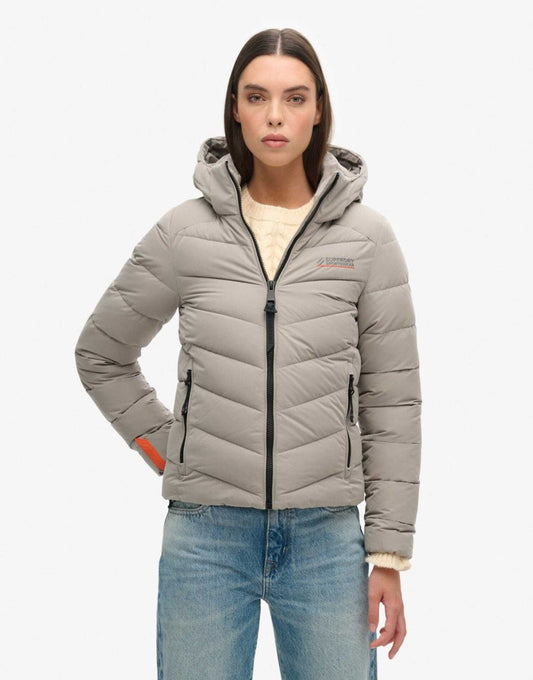 Hooded Microfibre Padded Jacket