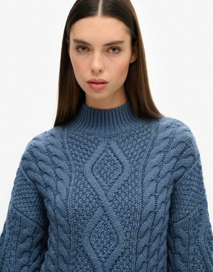 Aran Cable Knit Polo Jumper