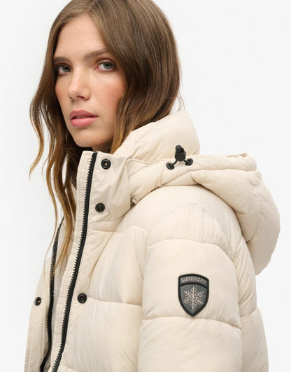 Faux Fur Short Hooded Puffer Jacket