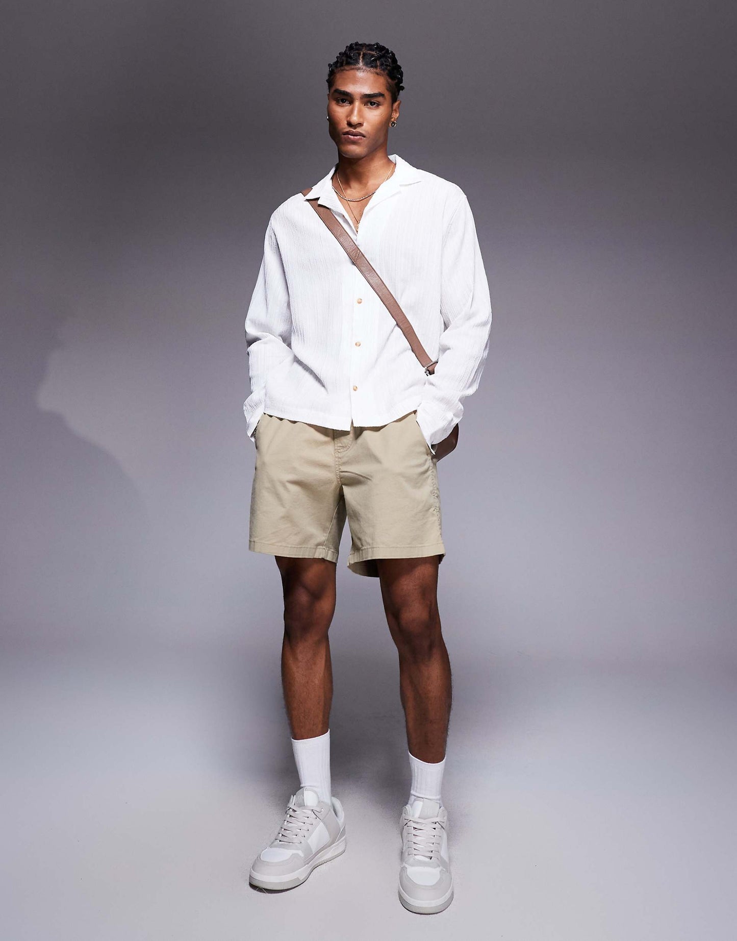 Boxy Texture Revere Shirt
