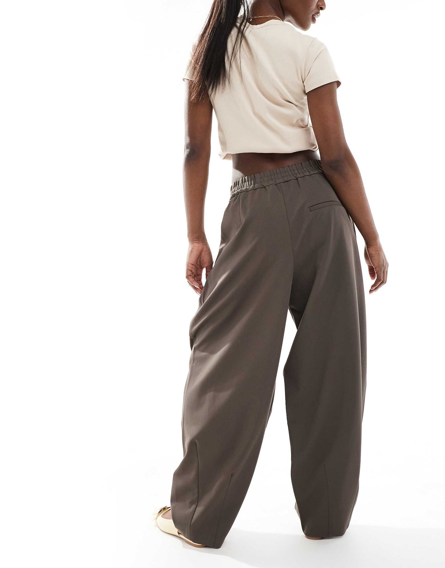 Barrel Leg Tailored Trousers