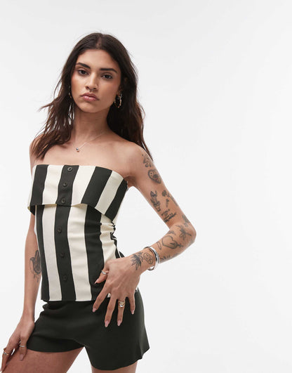 Knitted Bandeau Top Co-Ord