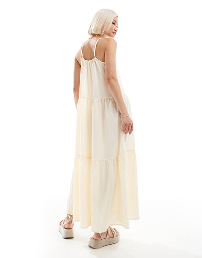 Strappy Maxi Dress With Smock Detail