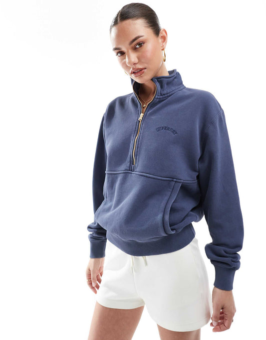 Essential Logo Oversized Half Zip Sweatshirt