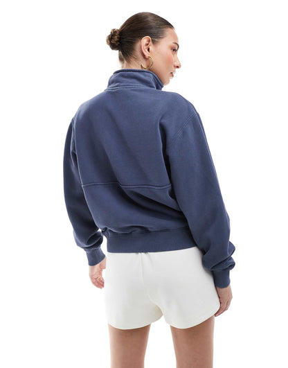 Essential Logo Oversized Half Zip Sweatshirt