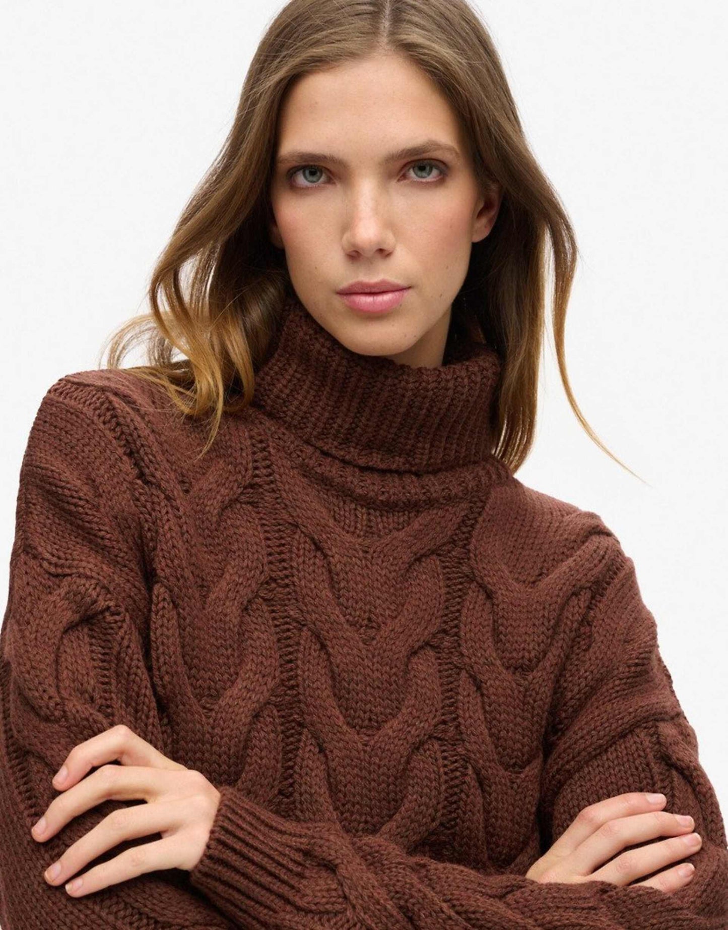 Chain Cable Knit Polo Jumper