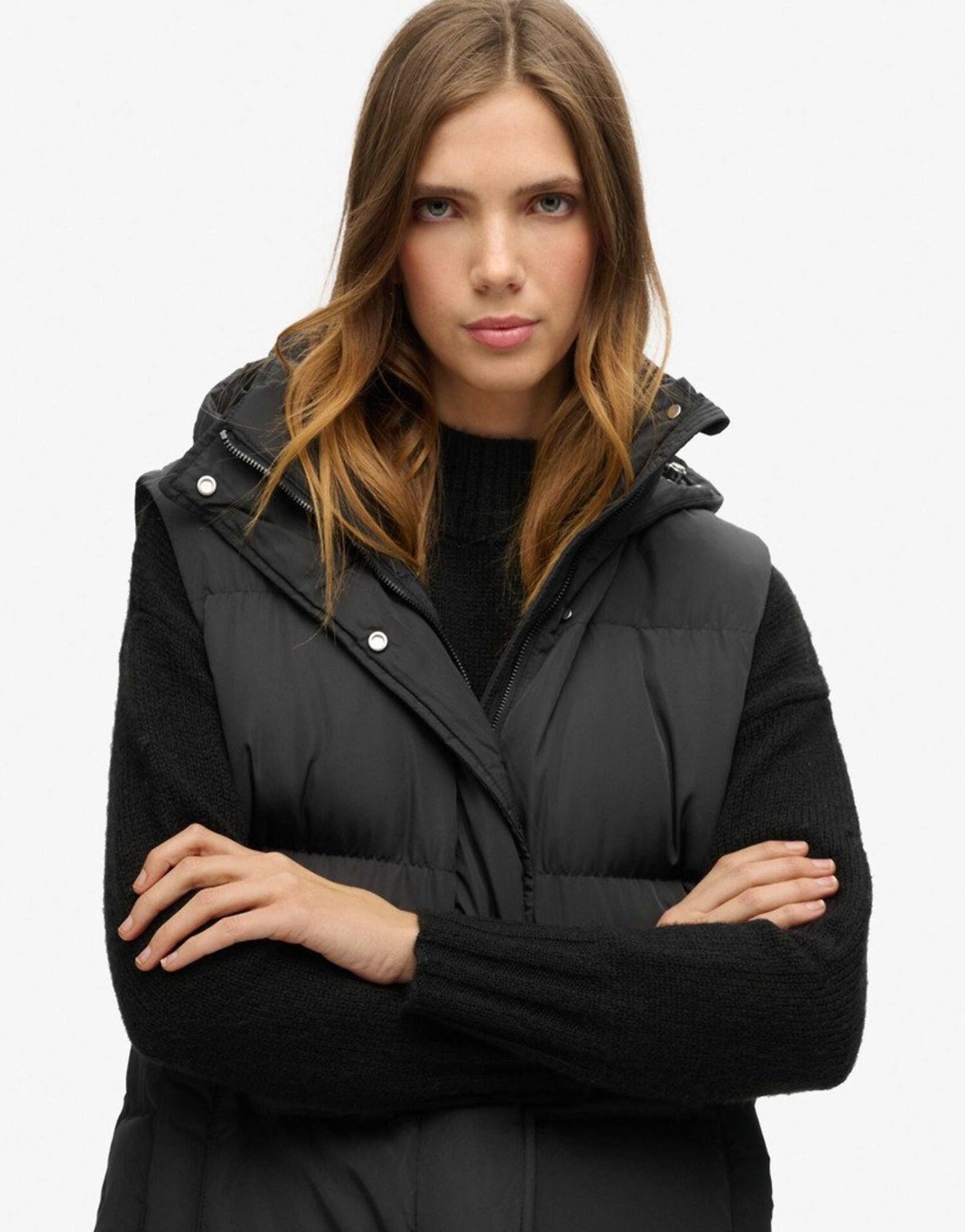 Longline Hooded Puffer Gilet