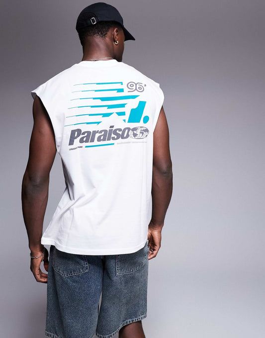 Oversized Tank With Sports Graphic