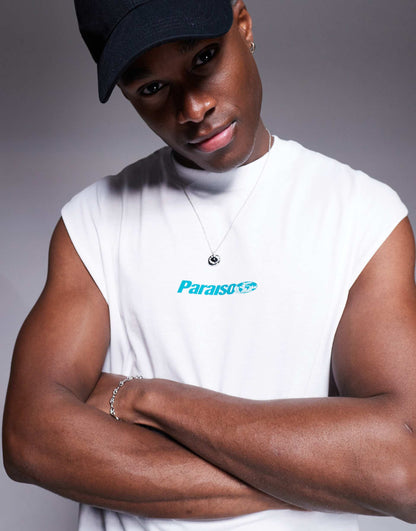 Oversized Tank With Sports Graphic