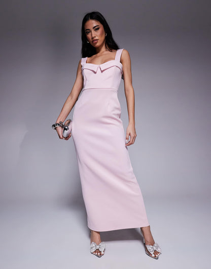 Scuba Pencil Midi Dress With Cup Detailing