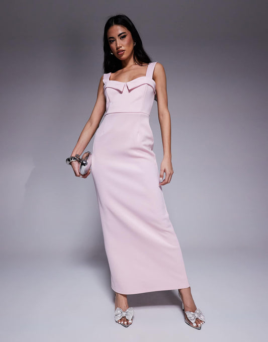 Scuba Pencil Midi Dress With Cup Detailing