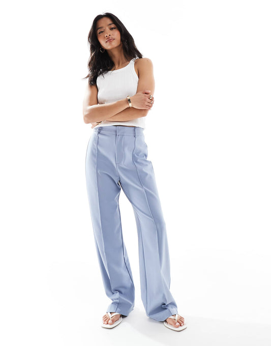 Petite Straight Leg Tailored Trousers With Front Seam