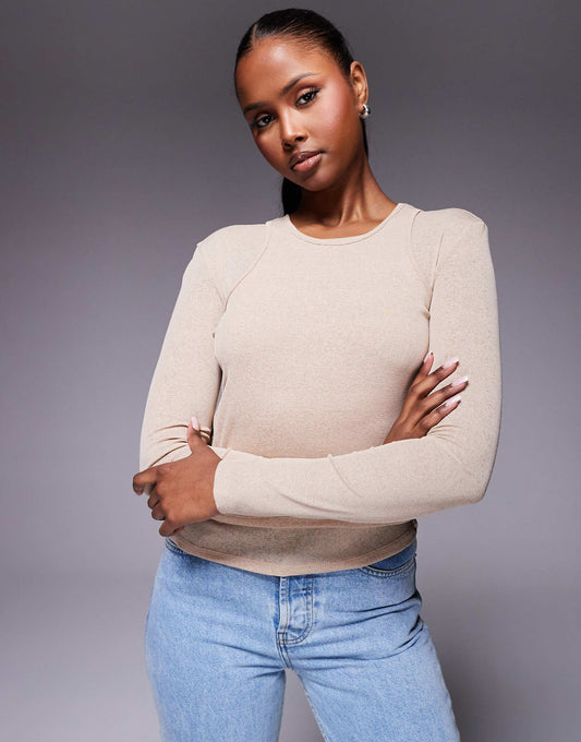 Mesh Double Layer Long Sleeve Top