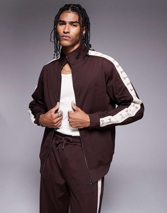 Crochet Taped Track Jacket Co-Ord