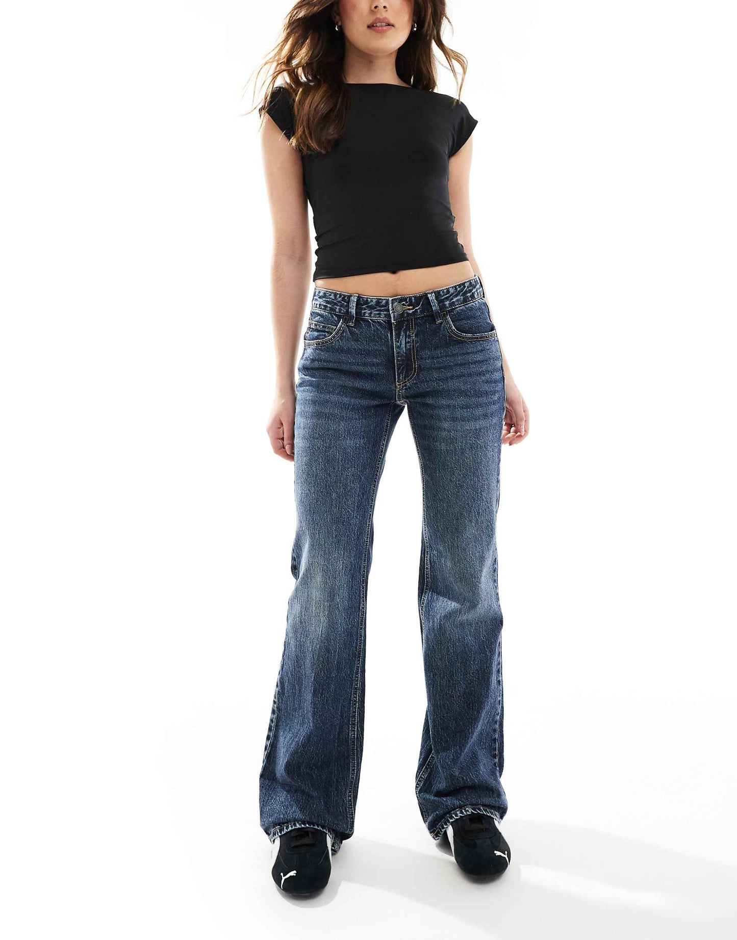 Str Low Waist Flare Jean