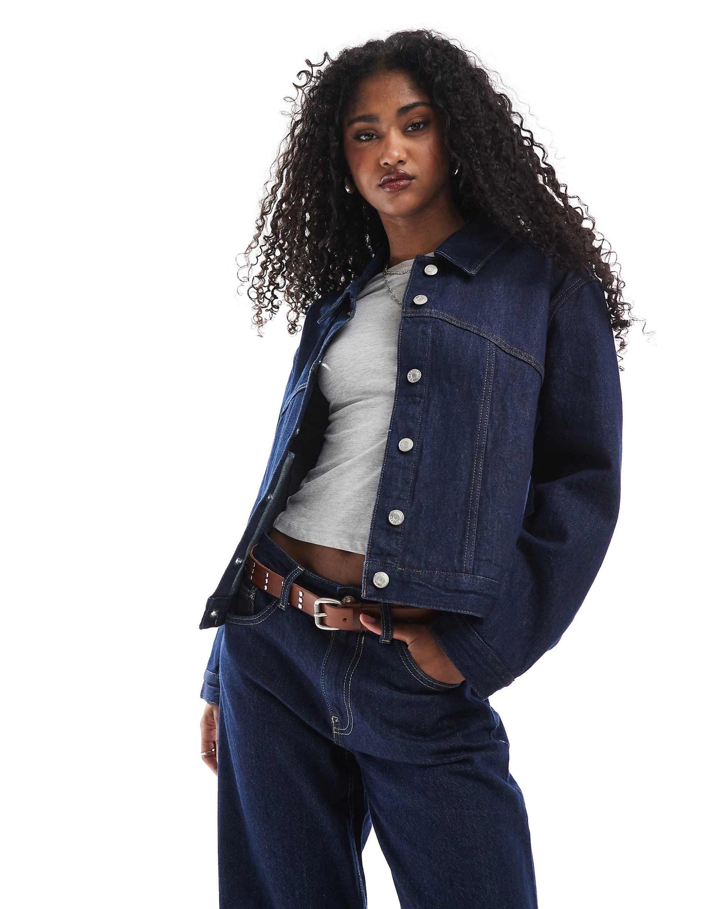 Denim Western Jacket With Seamwork