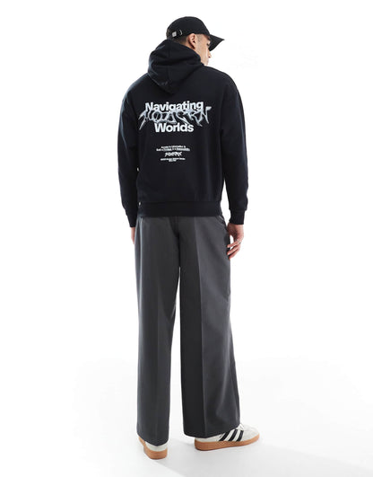 Oversized Hoodie With Chrome Print