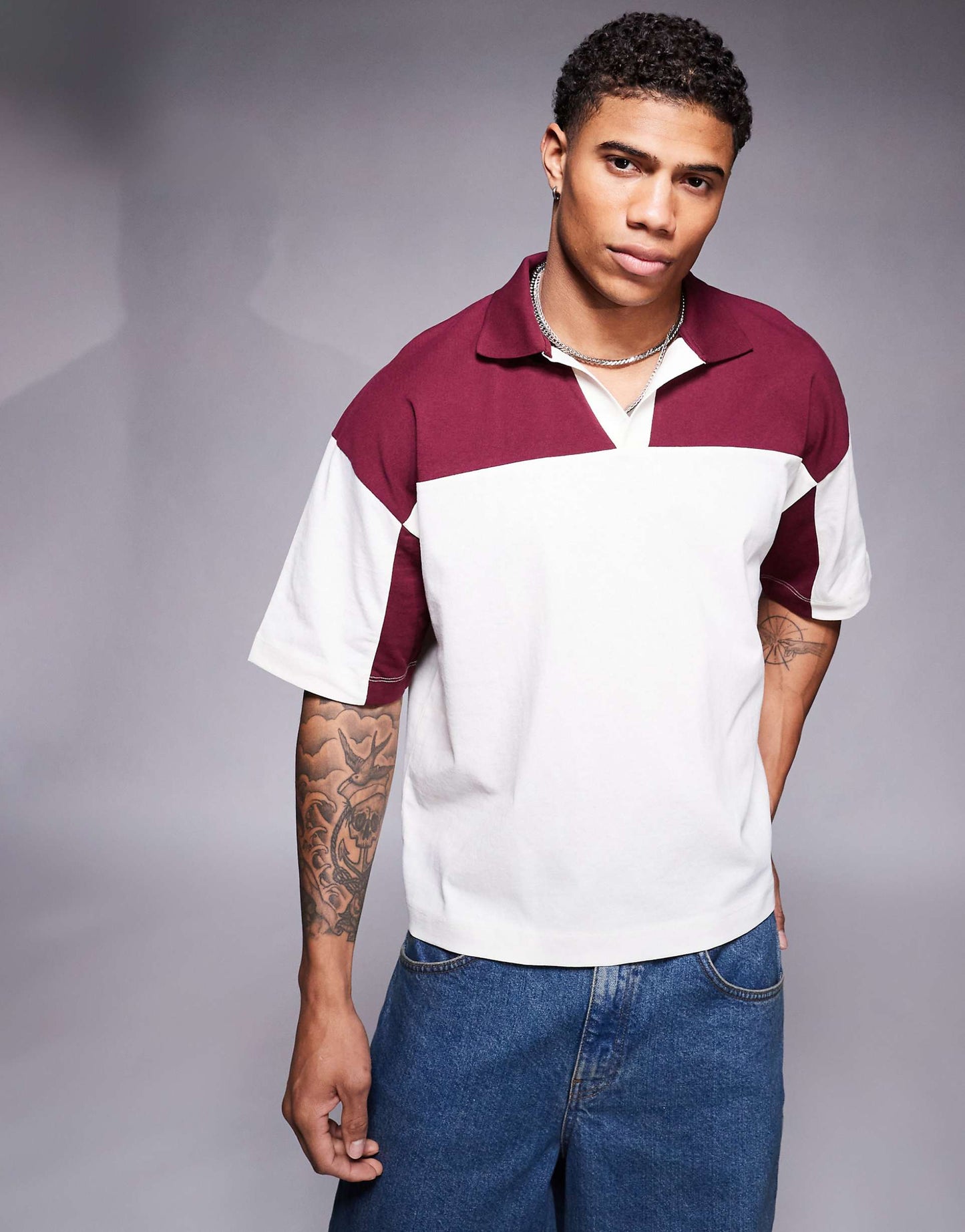 Oversized Boxy Drop Shoulder Polo