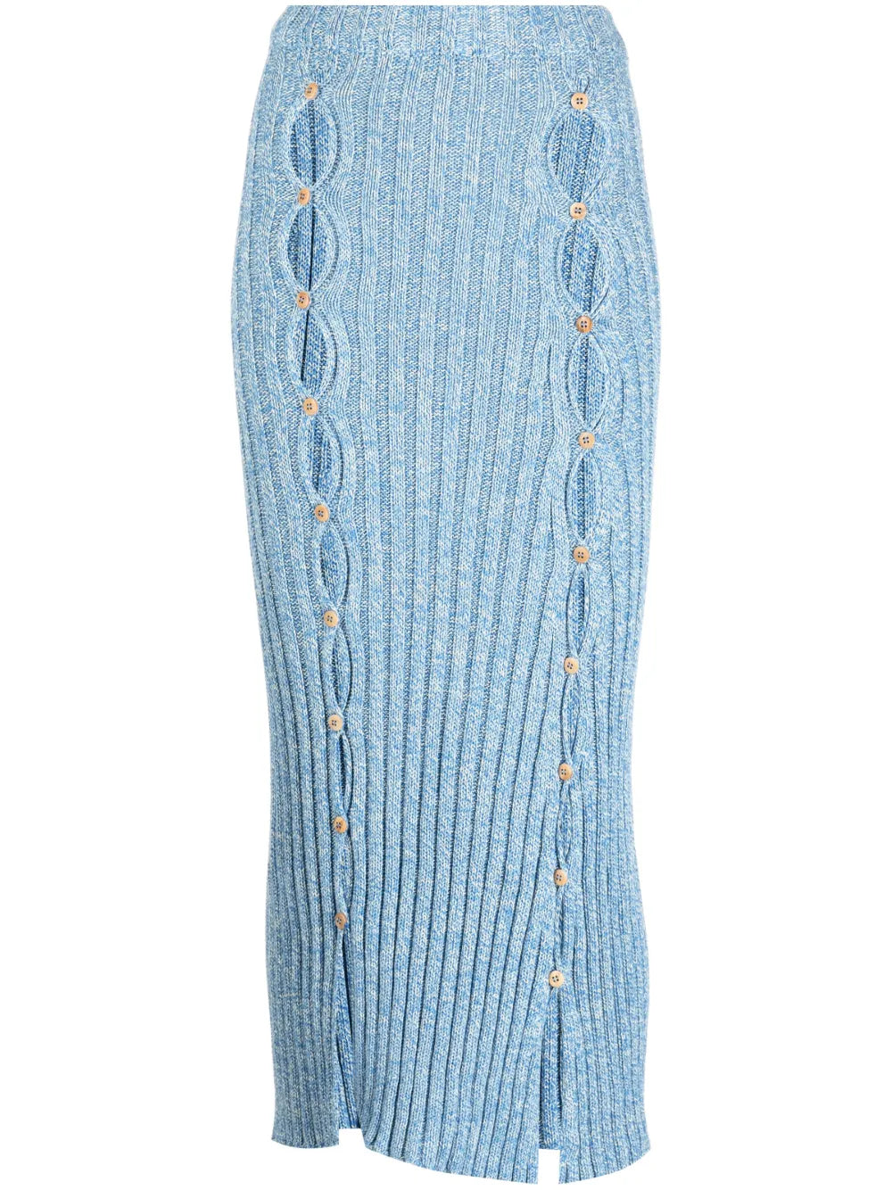 Cut-Out Organic Cotton Midi Skirt