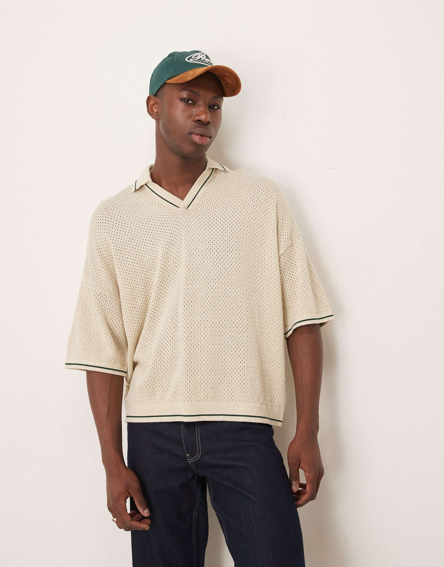 Oversized Boxy Fit Notch Neck Polo