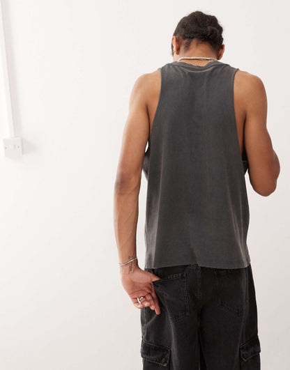 Printed Cut Off Tank Top